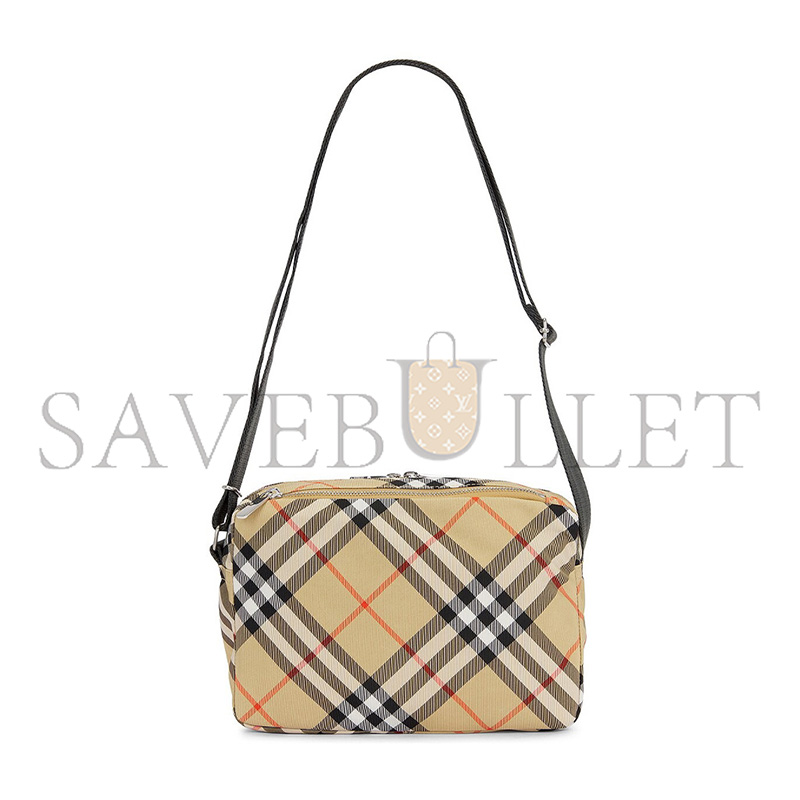 BURBERRY CHECK CROSSBODY BAG IN SAND 8091320 (25*18*12cm)